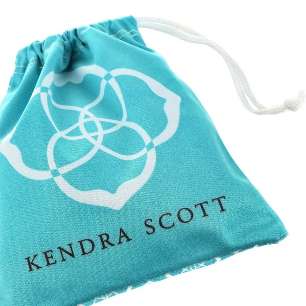 NWT [Kendra Scott] Kathryn Large Stud Geometric Earrings in White Banded Agate - Picture 11 of 11